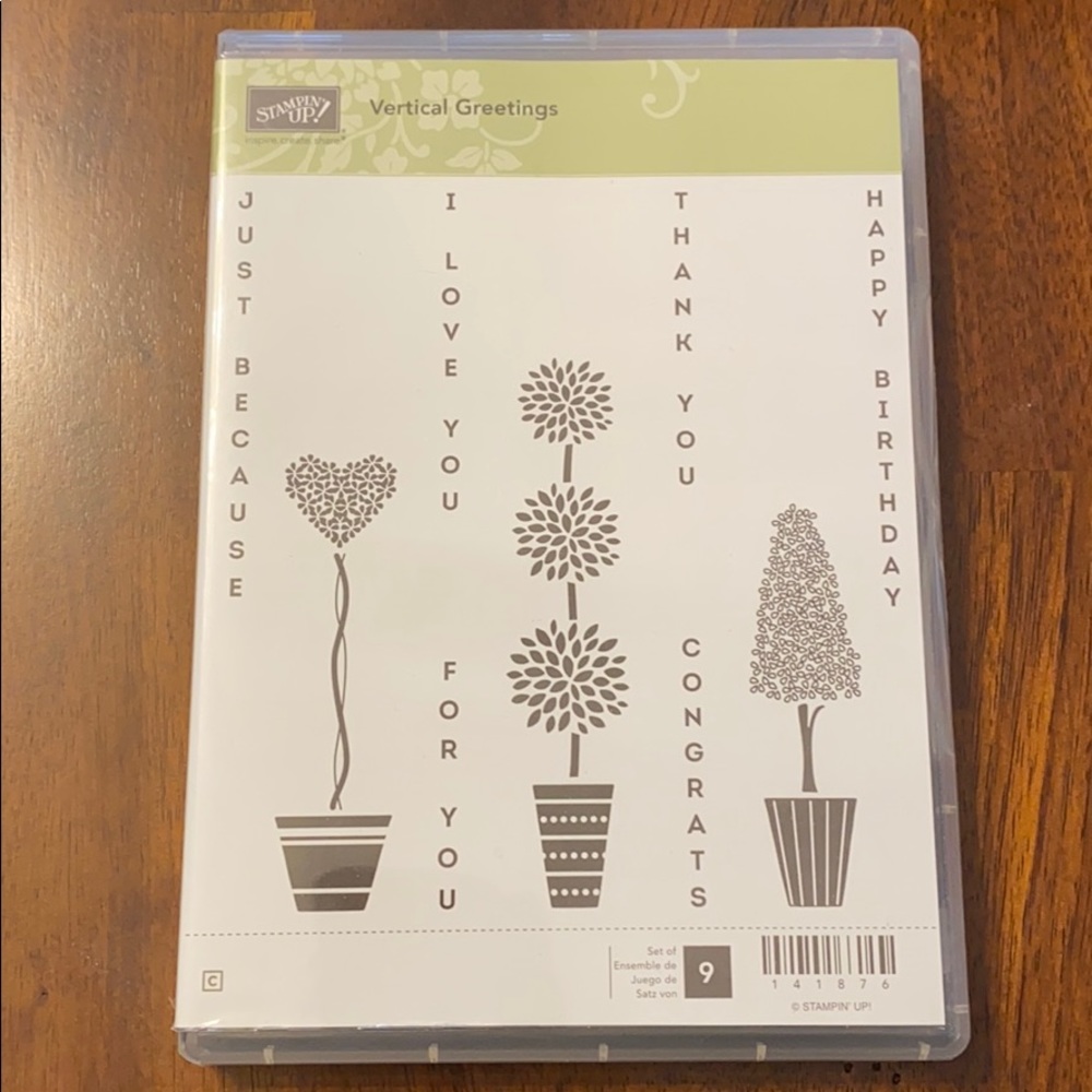 Stampin Up! Vertical Greetings - Clear Mount Stamp